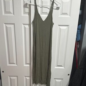 Olive Green Sleeveless Maxi Dress